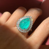 10ct Waterdrop-Shaped Paraiba Halo Cocktail Ring