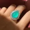 10ct Waterdrop-Shaped Paraiba Halo Cocktail Ring
