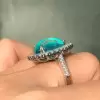 10ct Waterdrop-Shaped Paraiba Halo Cocktail Ring