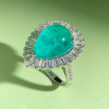 10ct Waterdrop-Shaped Paraiba Halo Cocktail Ring