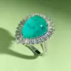 10ct Waterdrop-Shaped Paraiba Halo Cocktail Ring