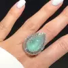 10ct Waterdrop-Shaped Paraiba Halo Cocktail Ring