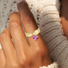 2ct Pear Cut Fuchsia Pink Sapphire Promise Ring