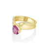 2ct Pear Cut Fuchsia Pink Sapphire Promise Ring