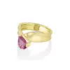 2ct Pear Cut Fuchsia Pink Sapphire Promise Ring