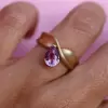 2ct Pear Cut Fuchsia Pink Sapphire Promise Ring