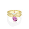 2ct Pear Cut Fuchsia Pink Sapphire Promise Ring