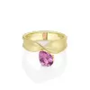 2ct Pear Cut Fuchsia Pink Sapphire Promise Ring