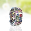 6.5ctw Flush Set Multicolor Sapphire Starry Rainbow Ring