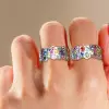 6.5ctw Flush Set Multicolor Sapphire Starry Rainbow Ring