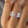 6.5ctw Flush Set Multicolor Sapphire Starry Rainbow Ring