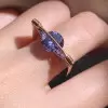 3ct Round Cut Tanzanite Blue Sapphire Modern Engagement Ring