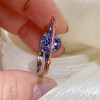 3ct Round Cut Tanzanite Blue Sapphire Modern Engagement Ring