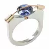 3ct Round Cut Tanzanite Blue Sapphire Modern Engagement Ring