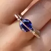3ct Round Cut Tanzanite Blue Sapphire Modern Engagement Ring