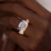 6.8ct Round Cut Tension Set Modern Engagement Ring