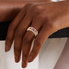 3.2ctw Princess Cut Ruby Hollow Modern Wedding Band