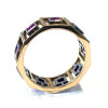 3.2ctw Princess Cut Ruby Hollow Modern Wedding Band