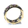 3.2ctw Princess Cut Ruby Hollow Modern Wedding Band