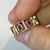 3.2ctw Princess Cut Ruby Hollow Modern Wedding Band