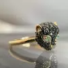 Multicolor Sapphire Panther Ring With Curved Band Set