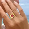4ct Emerald Cut Ruby Matte Cigar Band Engagement Ring