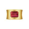 4ct Emerald Cut Ruby Matte Cigar Band Engagement Ring
