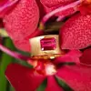 4ct Emerald Cut Ruby Matte Cigar Band Engagement Ring