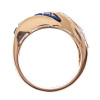 3ctw Blue and White Sapphire Curved Wedding Band