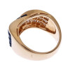 3ctw Blue and White Sapphire Curved Wedding Band