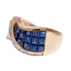 3ctw Blue and White Sapphire Curved Wedding Band