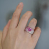1.2ct Heart Cut Fuchsia Pink Sapphire Paved Cocktail Ring