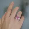 1.2ct Heart Cut Fuchsia Pink Sapphire Paved Cocktail Ring