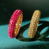 3ctw Multicolor Sapphire Paved Stackable Eternity Ring