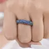 3ctw Multicolor Sapphire Paved Stackable Eternity Ring