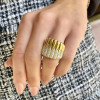 2.5ctw White Sapphire Paved Waterfall Statement Ring