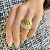 2.5ctw White Sapphire Paved Waterfall Statement Ring