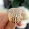 2.5ctw White Sapphire Paved Waterfall Statement Ring