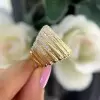 2.5ctw White Sapphire Paved Waterfall Statement Ring
