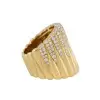 2.5ctw White Sapphire Paved Waterfall Statement Ring