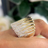 2.5ctw White Sapphire Paved Waterfall Statement Ring