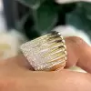 2.5ctw White Sapphire Paved Waterfall Statement Ring