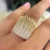 2.5ctw White Sapphire Paved Waterfall Statement Ring