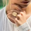 2.5ctw White Sapphire Paved Waterfall Statement Ring