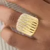 2.5ctw White Sapphire Paved Waterfall Statement Ring