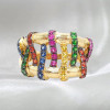 Multicolor Sapphire Crossover Cocktail Ring