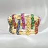 Multicolor Sapphire Crossover Cocktail Ring