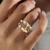 Multicolor Sapphire Crossover Cocktail Ring