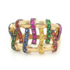 Multicolor Sapphire Crossover Cocktail Ring