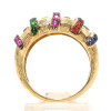 Multicolor Sapphire Crossover Cocktail Ring
